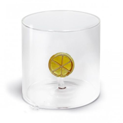 BICCHIERE VETRO BOROSILICATO 250 ML DECORO ARANCIA 