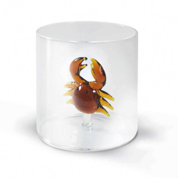 BICCHIERE VETRO BOROSILICATO 250 ML DECORO GRANCHIO