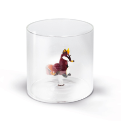 BICCHIERE VETRO BOROSILICATO 250 ML DECORO VOLPE