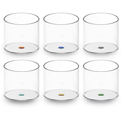 SET 6 BICCHIERI VETRO BOROSILICATO 350ML DECORO ANELLO