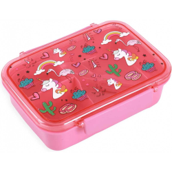 LUNCH BOX UNICORN CON DIVISORIO FORCHETTA E CUCCHIAIO