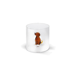 BICCHIERE VETRO BOROSILICATO 250 ML DECORO CANE 