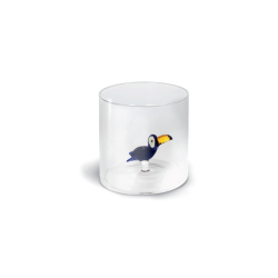 BICCHIERE VETRO BOROSILICATO 250ML DEC.TUCANO