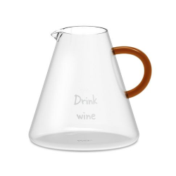 BROCCA/DECANTER VETRO BOROSILICATO  1,4 L MANICO MARRONE