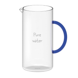 CARAFFA VETRO BOROSILICATO  1,3 L MANICO BLU