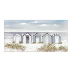 OLIO SU TELA CANVAS BEACH HUTS 50X100 CM 