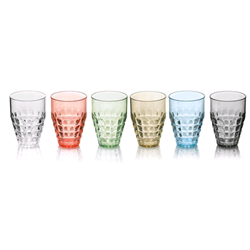 SET 6 BICCHIERI ALTI COLORI ASSORTITI TIFFANY GUZZINI