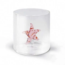 BICCHIERE VETRO BOROSILICATO 250 ML DECORO STELLA MARINA 